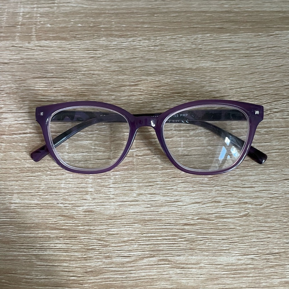 +2.50 Readers Purple Round Glasses